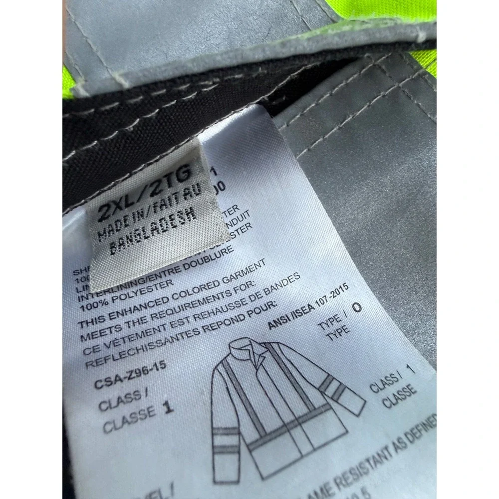 Work King Mens Black High Vis Reflective Ripstop‎ Work Jacket 2XL S18711 Class 1